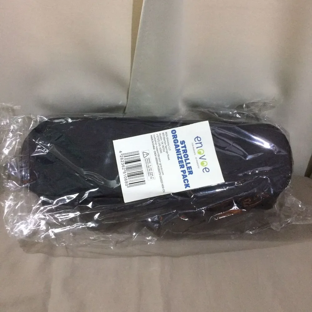 NEW Universal Stroller Organizer Bag Black Insulated Cup Holders Phone Pocket